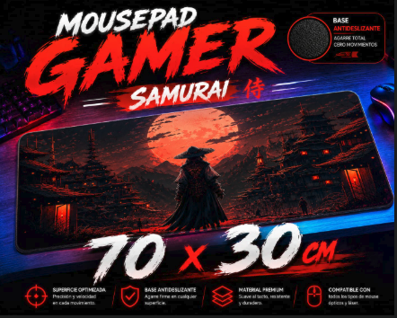 Mousepad Gamer Samurai diseño 2