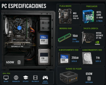 PC de escritorio Intel i5-6400